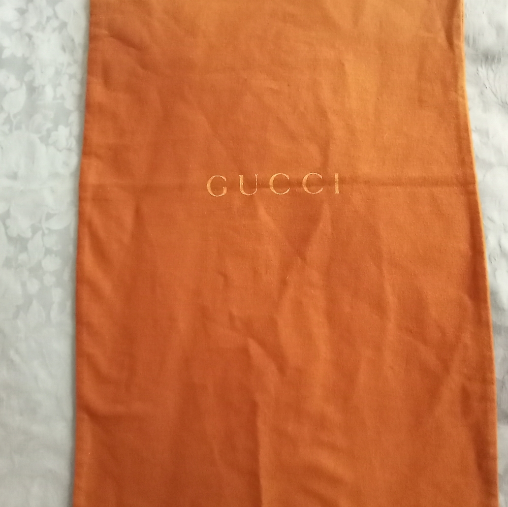 Authentic Gucci made in Italy XL drawstring boots dust brown bag